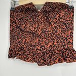 Urban Outfitters  Leopard Print Strapless Crop Top Ruffle Trim Smocked Size S Photo 0