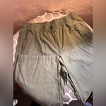 Old Navy Olive Wide Leg Pants sz Large Petite loose fit pockets boho casual Photo 4