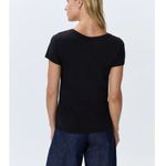 Quince  Scoop Neck Tee M Cotton Modal Black Minimalist Wrinkle Resistant Basic Photo 8