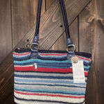 The Sak  NEW NWT Lauren Crochet Hobo‎ Bag Marina Stripe Blue Red Shoulder Purse Photo 0