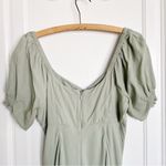 Madewell • Sweetheart Puff-Sleeve Midi Dress in Frosted Sage green bias cut Photo 12