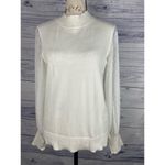 Vince Camuto Mock Neck Clip Dot Long Sheer Sleeve Sweater Women S Antique White Photo 1