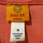 Plus Size Scoop/ V Neck Texture Solid Knit Top With Short Ruffle Sleeves Orange Photo 5