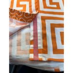 Tizzie Shirt Women L Orange Pink Geometric Print Button Down Long Sleeve Stretch Size L Photo 7