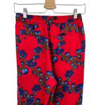 J.Crew Drapey Pull-on Pant Trouser Lattice Floral Print Drawstring Red Size 4 Photo 7