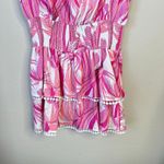 MELISSA ODABASH Keri Ruffle Tiered Print Coverup Dress Orchid Pink Size Large Photo 5