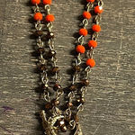 Turquoise and Orange Beaded Toggle Necklace Blue Photo 0