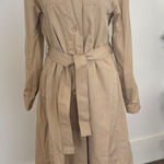 Vintage Odyssey Belted Trench Coat Womens Tan Long Rain Coat‎ Classic Outerwear Size 10 Photo 0