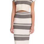 Elizabeth and James RARE!! Gray White Striped Pencil Skirt Photo 4