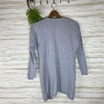 Tahari  Gray Lightweight Cotton Cashmere Open Front Cardigan Photo 3