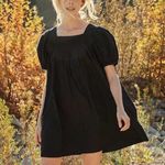 Doen Earhart Mini Dress Organic Cotton Black Puff Sleeve XS EUC Photo 0