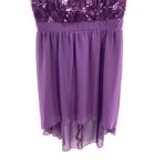 Speechless Purple Sparkly High-Low Tulle Dress Size 7 Sequin Floral Flowy Photo 2