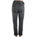 Massimo Dutti  Black Washed High Rise Denim Stretch Straight Leg Jeans Size 6 Photo 2