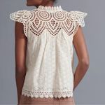Jennifer & Grace Antique White Eyelet Boho Flutter Sleeve Blouse Small NWT Photo 8