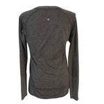 Lululemon 8 Long Sleeved Swiftly Tech Top Heathered Slate Stripe Leaf HTF Rare Photo 1