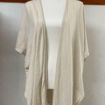 Blank Page White Draped Front Kimono Short Sleeve Cardigan Sweater Womens L Size L Photo 1