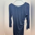 Velvet Tees Velvet‎ Graham & Spencer NWT Navy Long Sleeve Ruched Sheath Dress Bodycon Size L Photo 1