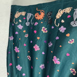 Anthony Richards 1X Colorful Teal‎ Cat Print House Dress MuuMuu Butterfly Lounge Photo 2