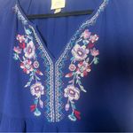 Knox Rose  Embroidered Tunic Blouse or Mini Dress Royal Blue Size Medium Photo 4