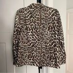 Tory Burch  Reva Leopard Poplin Shirt Long Sleeve Button Down Photo 3