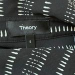 Theory Black Silk Semi Sheer Collared Waist Tie Long Sleeve Shirt Dress Small Photo 12