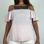 H&M NWOT Off-The-Shoulder Blouse in Light Pink | Size M Photo 2