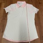 Under Armour  Women Iso Chill Polo White Pink Palm Frond Dry Fit Fitted Medium Photo 9