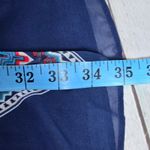 by & by Chevron Print Boho Western High Neck Mini Dress Navy Blue L Size L Photo 11