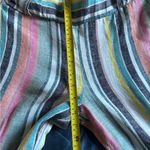 Indigo Rein Linen/Rayon Striped Wide Leg Capris Sz Medium Photo 5