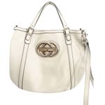 Gucci Britt Web Convertible Leather Large Satchel Photo 3