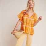 Pilcro and the Letterpress Anthro Pilcro Bette Plaid Top Tunic Medium Yellow Photo 1