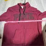 PINK - Victoria's Secret Victoria’s Secret PINK Burgundy Maroon Zip-Up Hoodie; Large Women’s Photo 4