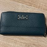 Kate Spade Hunter green Pebbled Leather Continental full zip Wallet Photo 0