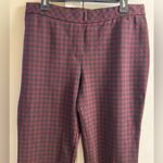 J Jill ponte knit slim leg plaid pants checkered burgundy Large Petite NWT Red Size undefined Photo 2