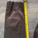 Jones New York Chino Pants 12 Petite Brown Stretch Capri Pants Cut Out Floral Photo 6