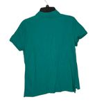 Ralph Lauren Lauren  Ribbed‎ Henley Slim Polo Shirt Green Short Sleeve Women XL Photo 7