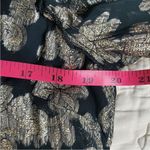 Anthropologie By  Gold Foil Floral Metallic Long Sleeve Tunic Shift Dress Small Photo 10