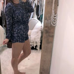 Lucca Couture  size medium blue floral boho romper Photo 2