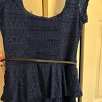 Love Reign Navy Blue Lace Midi Dress Photo 4