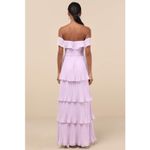 Lulus NWT  Always Remarkable Lavender Pleated Off-the-Shoulder Maxi Dress Sz XL Photo 2