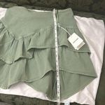 MOTHER Denim The Ruffle Mini Skirt 30 NEW Loden Green Balletcore Boho Preppy Photo 5