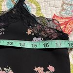 SO  lace inset cami junior medium black & pink floral chiffon v-neck sleeveless Photo 2