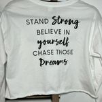 Love Vintage White Scoop Neck Cropped Long Sleeve Top Size Large Photo 3