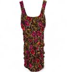 Jay Godfrey x Nordstrom Brown Floral Ruched Bodycon Dress Size 6 (Runs Small) Photo 1