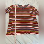 Studio Works  Women’s Medium Colorful 3/4 Slit Sleeves V-Neck Ribbed Top. Photo 3