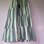 Studio West  Size M Blue and White Striped Midi Dress Boho Aztec Southwestern Photo 3