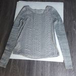 Hollister Co. Grey/Silver Long Sleeve Lace Sheer Top XS Casual Holiday Coquette Photo 5