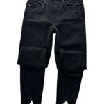 frame denim Le High Skinny Stiletto Raw Hem Size 25 Black Fish High Rise Photo 1