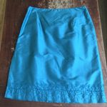 Arden B NWT Vintage Silk Embroidered Border Skirt Teal - Size 6 Photo 11