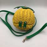 Flashbacks Pineapple Cute Purse 9” Length Green Leaf And Yellow Design Multiple Photo 4